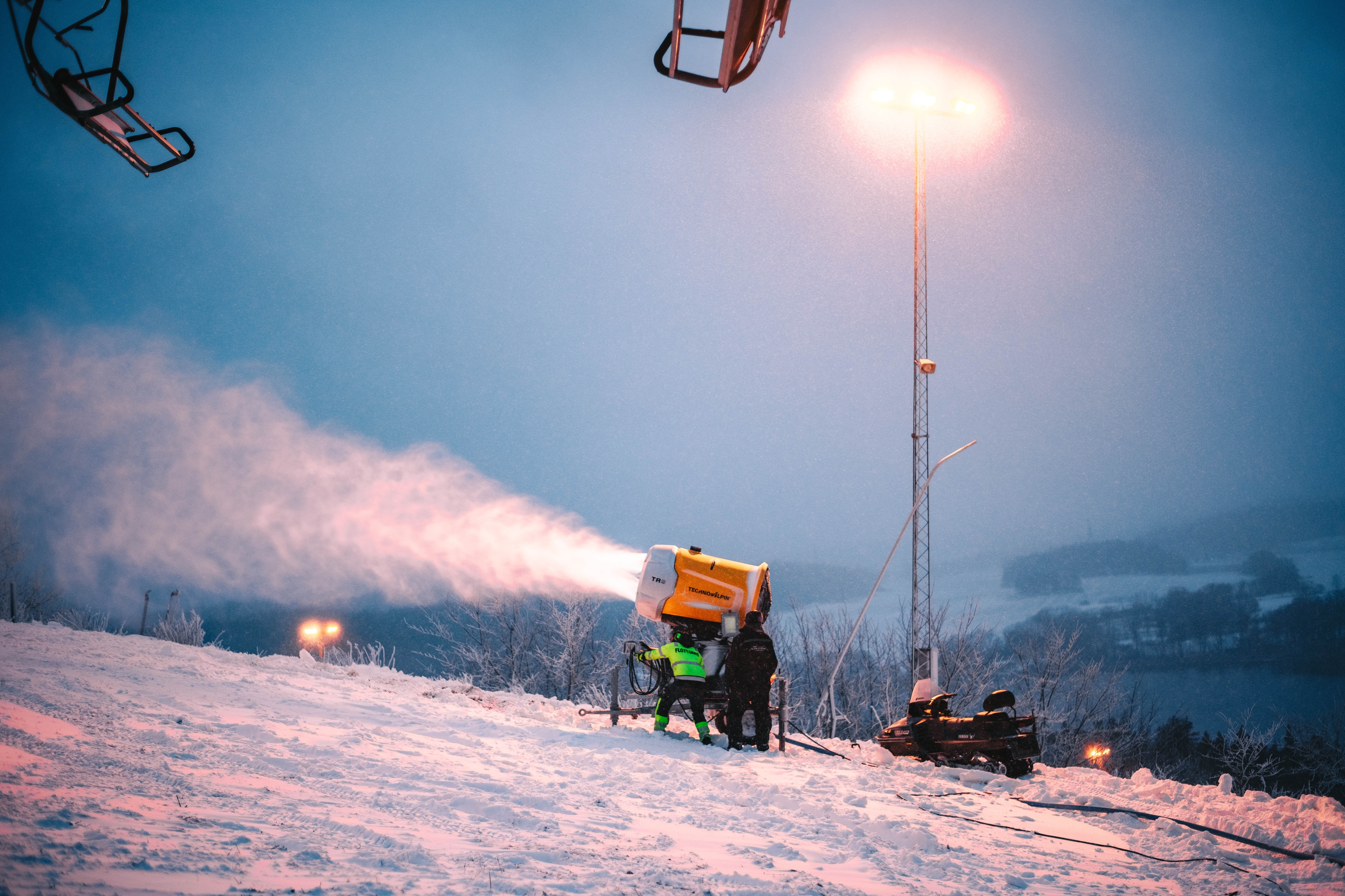 Schneekanone im Einsatz